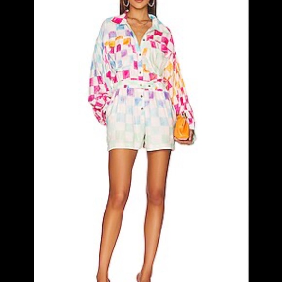 Jen's Pirate Booty Pants - Jen’s Pirate Booty Ocean Front Satisfaction Romper in Rainbow Check